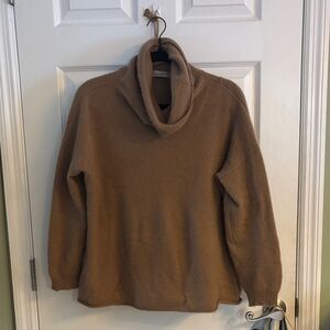 Women’s Camel Cowl Neck Turtleneck Sweater